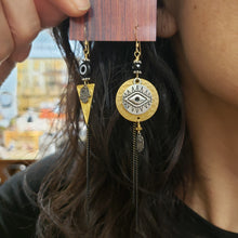 Load image into Gallery viewer, Asymmetric Evil Eye Earrings - more colors available
