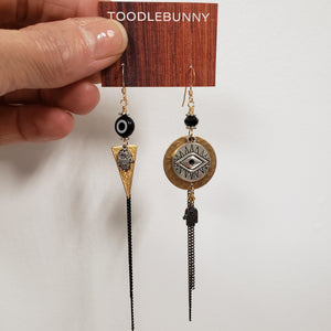 Asymmetric Evil Eye Earrings - more colors available