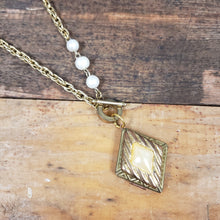 Load image into Gallery viewer, Pearl Diamond Toggle Locket Necklace
