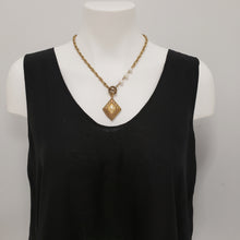 Load image into Gallery viewer, Pearl Diamond Toggle Locket Necklace
