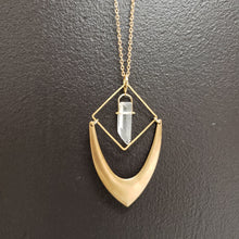Load image into Gallery viewer, Crystal Quartz Point Chevron Necklace
