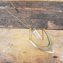 Load image into Gallery viewer, Crystal Quartz Point Chevron Necklace
