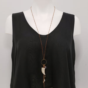 Tusk + Tassel Necklace - Jasper & Amethyst