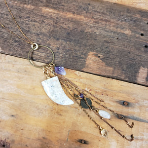 Tusk + Tassel Necklace - Jasper & Amethyst