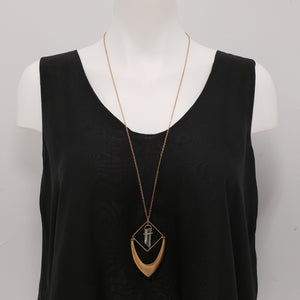Crystal Quartz Point Chevron Necklace