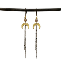 Load image into Gallery viewer, Crescent Moon Duster Earrings
