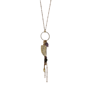 Tusk + Tassel Necklace - Jasper & Amethyst