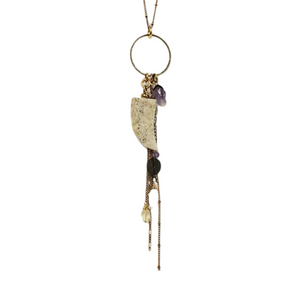 Tusk + Tassel Necklace - Jasper & Amethyst