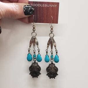 Sleeping Beauty Turquoise Chandelier Drop Earrings