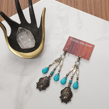 Load image into Gallery viewer, Sleeping Beauty Turquoise Chandelier Drop Earrings
