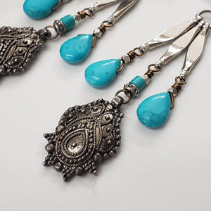 Sleeping Beauty Turquoise Chandelier Drop Earrings