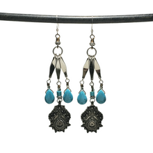 Load image into Gallery viewer, Sleeping Beauty Turquoise Chandelier Drop Earrings
