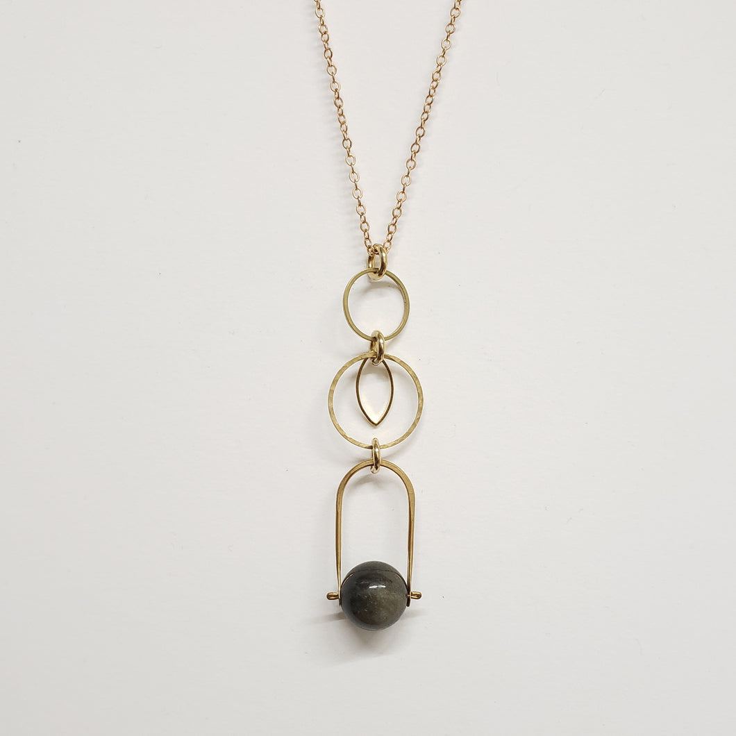 Stone Bail Pendant drop necklace