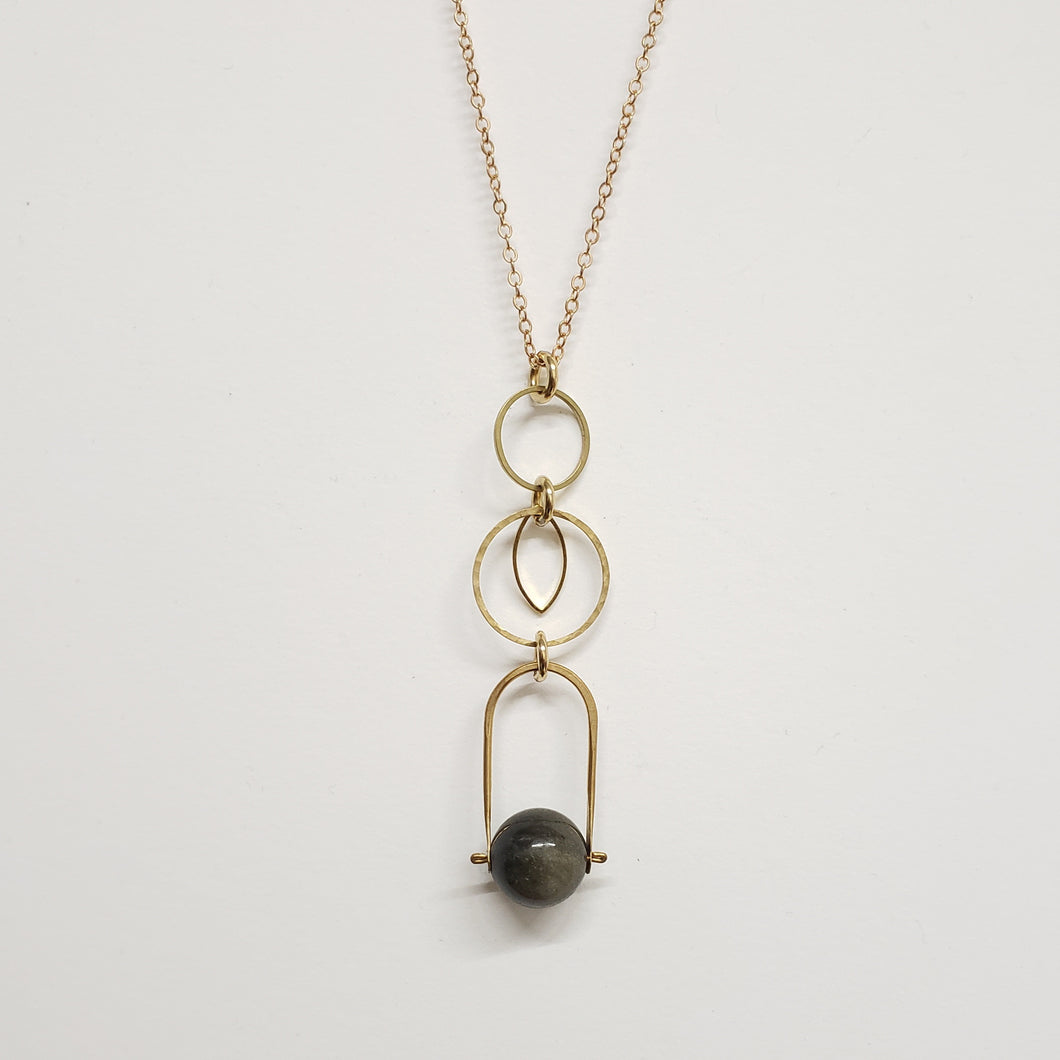 Stone Bail Pendant drop necklace - more colors available