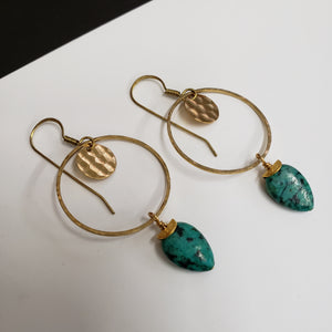 Turquoise Hoop Drop earrings