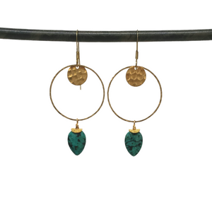 Turquoise Hoop Drop earrings