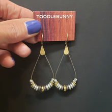 Load image into Gallery viewer, Heishi Teardrop Earrings - mixed metals
