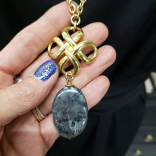 Load image into Gallery viewer, Larvikite Cross Necklace
