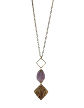 Load image into Gallery viewer, Geometric Amethyst Long Necklace
