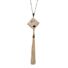 Load image into Gallery viewer, Peach Ocean Jasper Tassel Necklace
