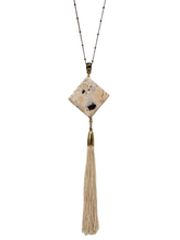 Load image into Gallery viewer, Peach Ocean Jasper Tassel Necklace
