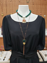 Load image into Gallery viewer, Trigon Tassel Necklace - Green Ocean Jasper
