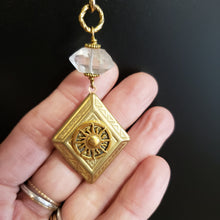 Load image into Gallery viewer, Vintage Diamond Locket Necklace - Quartz Sun
