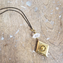 Load image into Gallery viewer, Vintage Diamond Locket Necklace - Quartz Sun
