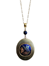 Load image into Gallery viewer, Large Vintage Locket - Cloisonne Butterfly
