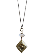 Load image into Gallery viewer, Vintage Diamond Locket Necklace - Quartz Sun
