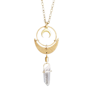 Lunar Crystal Quartz Point Necklace