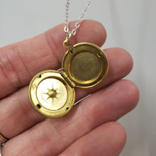 Load image into Gallery viewer, Small Moon Face Locket Necklace - Mixed Metals
