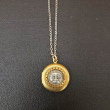 Load image into Gallery viewer, Small Moon Face Locket Necklace - Mixed Metals
