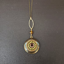 Load image into Gallery viewer, Small Round Vintage Locket Necklace - Crystal
