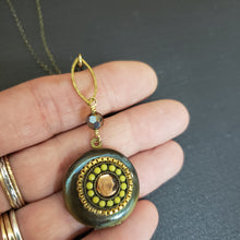 Load image into Gallery viewer, Small Round Vintage Locket Necklace - Crystal
