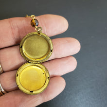 Load image into Gallery viewer, Small Round Vintage Locket Necklace - Crystal
