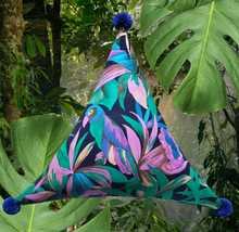 Load image into Gallery viewer, Bird In Paradise Pompom Triangle Pillow
