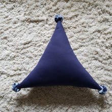 Load image into Gallery viewer, Abstract Ocean Waves Pompom Triangle Pillow
