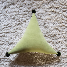 Load image into Gallery viewer, Geometric Rose PomPom Triangle Pillow
