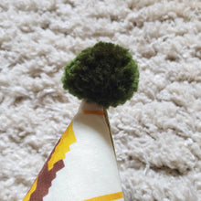 Load image into Gallery viewer, Geometric Rose PomPom Triangle Pillow
