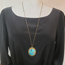 Load image into Gallery viewer, Large Vintage Locket Necklace - Ceramic Cabochon
