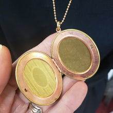 Load image into Gallery viewer, Large Vintage Locket Necklace - Ceramic Cabochon

