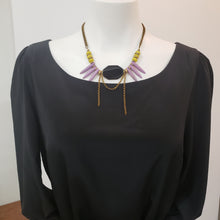 Load image into Gallery viewer, Spike Fringe Collar Necklace - Black Agate
