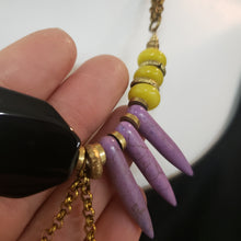 Load image into Gallery viewer, Spike Fringe Collar Necklace - Black Agate
