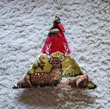 Load image into Gallery viewer, Deer Pillow - Vintage Tapestry Triangle Pillow
