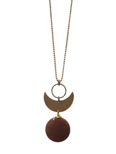 Load image into Gallery viewer, Jasper Crescent Moon Necklace - Rust
