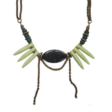 Load image into Gallery viewer, Spike Fringe Collar Necklace - Astrophyllite
