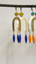 Load and play video in Gallery viewer, Brass Rainbow Drop Earrings - more colors available
