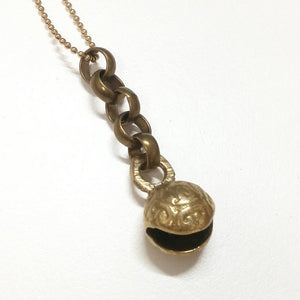 African brass bell necklace