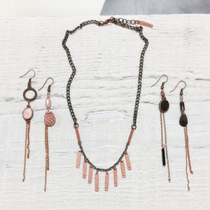 Mixed Metal Fringe Necklace